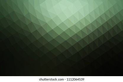 Dark Green vector low poly cover. Shining illustration, which consist of triangles. The best triangular design for your business.