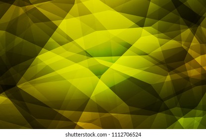 Dark Green vector low poly layout. Polygonal abstract illustration with gradient. Completely new template for your banner.