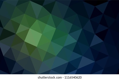 Dark Green vector low poly layout. Polygonal abstract illustration with gradient. Textured pattern can be used for background.