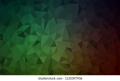 Dark Green vector low poly layout. Geometric illustration in Origami style with gradient.  Template for cell phone's backgrounds.