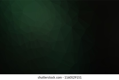 Dark Green vector low poly cover. A sample with polygonal shapes. A new texture for your design.