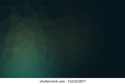 Dark Green vector low poly cover. Shining illustration, which consist of triangles. The polygonal design can be used for your web site.