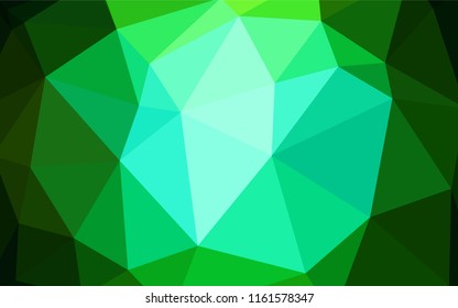 Dark Green vector low poly cover. Colorful illustration in polygonal style with gradient. Textured pattern for your backgrounds.