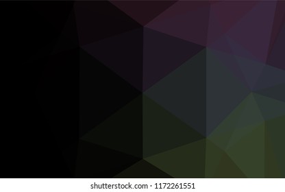 Dark Green vector low poly layout. Triangular geometric sample with gradient.  The template can be used as a background for cell phones.