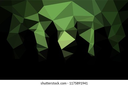 Dark Green vector low poly cover. Creative illustration in halftone style with gradient. The textured pattern can be used for background.