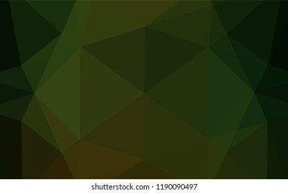 Dark Green vector low poly cover. Colorful illustration in abstract style with gradient. The best triangular design for your business.