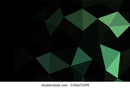 Dark Green vector low poly cover. A sample with polygonal shapes. Triangular pattern for your business design.