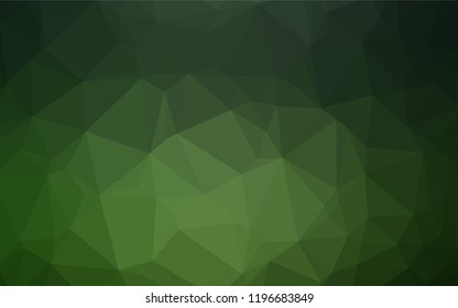 Dark Green vector low poly texture. A sample with polygonal shapes. The template can be used as a background for cell phones.