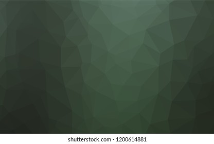 Dark Green vector low poly layout. Shining illustration, which consist of triangles. Brand new design for your business.