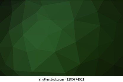 Dark Green vector low poly texture. Creative geometric illustration in Origami style with gradient. Triangular pattern for your business design.