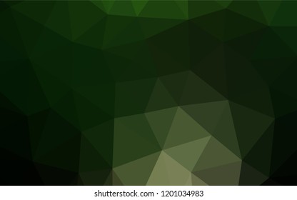 Dark Green vector low poly cover. Geometric illustration in Origami style with gradient.  Triangular pattern for your business design.