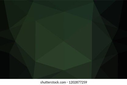 Dark Green vector low poly cover. Triangular geometric sample with gradient.  A completely new template for your business design.
