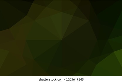 Dark Green vector low poly cover. Creative illustration in halftone style with gradient. Brand new style for your business design.