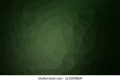 Dark Green vector low poly layout. A completely new color illustration in a vague style. The textured pattern can be used for background.