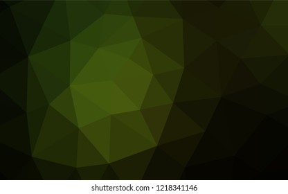 Dark Green vector low poly layout. Triangular geometric sample with gradient.  A completely new design for your business.