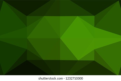 Dark Green vector low poly cover. A vague abstract illustration with gradient. The elegant pattern can be used as part of a brand book.