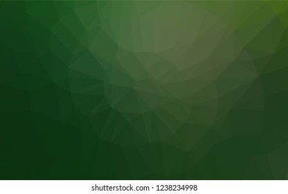Dark Green vector low poly cover. Modern geometrical abstract illustration with gradient. The template can be used as a background for cell phones.