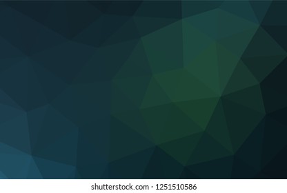 Dark Green vector low poly layout. Colorful illustration in abstract style with gradient. The template can be used as a background for cell phones.