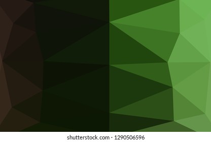 Dark Green vector low poly texture. Shining colored illustration in a Brand new style. Template for a cell phone background.