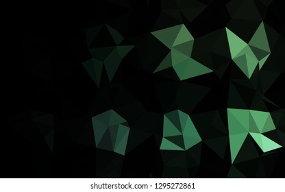 Dark Green vector low poly layout. Modern geometrical abstract illustration with gradient. Textured pattern for background.