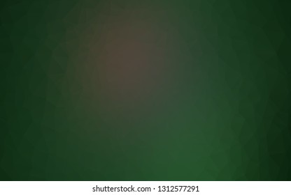 Dark Green vector low poly layout. Creative illustration in halftone style with gradient. Triangular pattern for your business design.