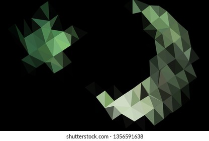 Dark Green vector low poly layout. Shining colored illustration in a Brand new style. Triangular pattern for your business design.
