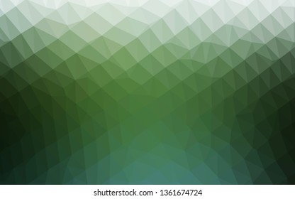 Dark Green vector low poly cover. Colorful abstract illustration with gradient. Triangular pattern for your business design.