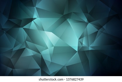 Dark Green vector low poly texture. Creative illustration in halftone style with triangles. A new texture for your web site.