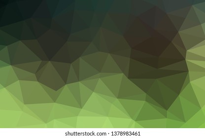 Dark Green vector low poly cover. Geometric illustration in Origami style with gradient. Textured pattern for background.