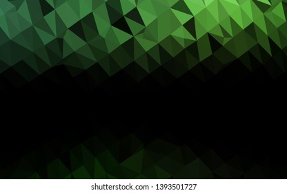 Dark Green vector low poly cover. An elegant bright illustration with gradient. Template for a cell phone background.