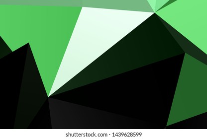 Dark Green vector low poly cover. Colorful illustration in Origami style with gradient.  Polygonal design for your web site.