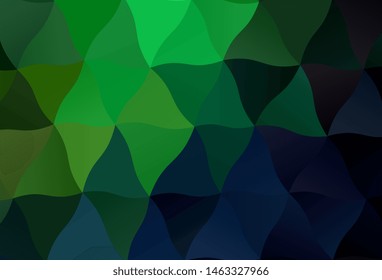 Dark Green vector low poly background. Creative geometric illustration in Origami style with gradient. Completely new template for your banner.