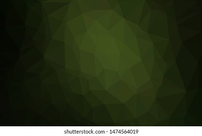 Dark Green vector low poly cover. A sample with polygonal shapes. New texture for your design.