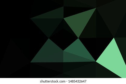 Dark Green vector low poly layout. Shining illustration, which consist of triangles. Polygonal design for your web site.