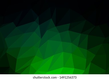 Dark Green vector low poly cover. Creative illustration in halftone style with gradient. Completely new template for your business design.