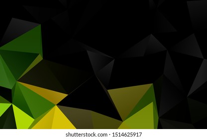 Dark Green vector low poly cover. Colorful illustration in Origami style with gradient.  Template for a cell phone background.