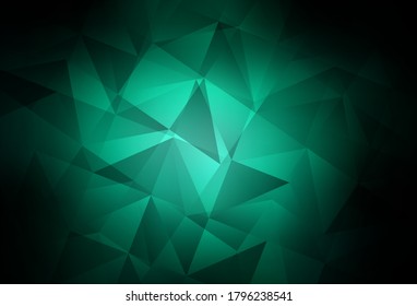 Dark Green vector low poly background. Creative illustration in halftone style with triangles. Pattern for a brand book's backdrop.