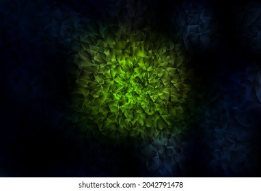 Vector verde oscuro de fondo de polos bajo. Ilustración geométrica creativa en estilo Origami con gradiente. Patrón para el fondo de un libro de marca.