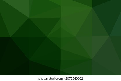 Dunkelgrüner Vektor Low-Poly-Layout. Geometrische Abbildung im Origami-Stil mit Farbverlauf. Neues Design für Ihr Unternehmen.