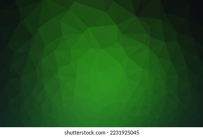 Dark Green vector low poly layout. Colorful illustration in abstract style with gradient. Textured pattern for background.