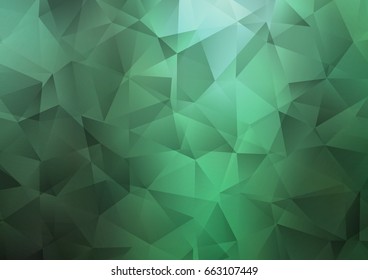 Dark Green vector low poly pattern. Shining colored illustration in a brand-new style. Brand-new style for your business design.