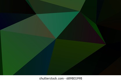 Dark Green vector low poly background. A completely new color illustration in a vague style. Brand-new style for your business design.