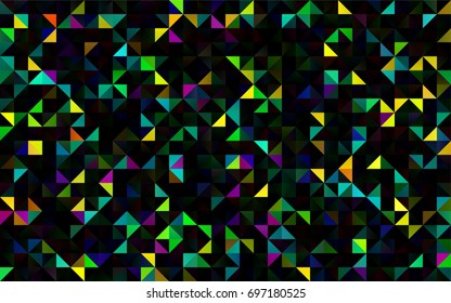 Dark Green vector low poly template. Triangular geometric sample with gradient.  A new texture for your design.