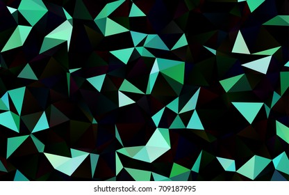 Dark Green vector low poly pattern. Modern geometrical abstract illustration with gradient. The best triangular design for your business.