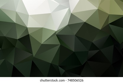 Dark Green vector low poly pattern. Triangular geometric sample with gradient.  Triangular pattern for your business design.