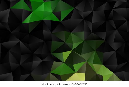 Dark Green vector low poly pattern. Creative illustration in halftone style with gradient. A new texture for your design.