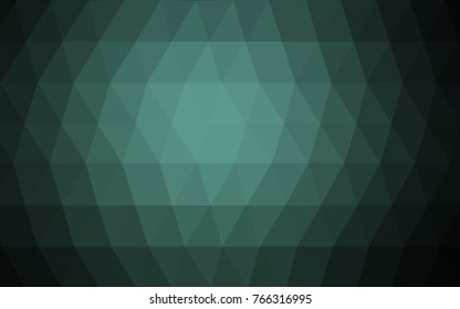 Dark Green vector Low poly crystal background. Polygon design pattern. Low poly illustration, low polygon background.