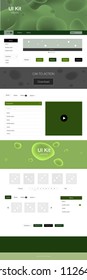 Dark Green vector Material Design Kit with liquid shapes. Shining curly illustration in marble style with gradient. This template you can use for landing pages.