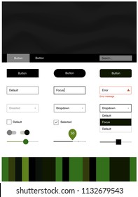 Dark Green vector Material Design Kit with liquid shapes. Creative illustration in halftone marble style with gradient. This sample is for your website.