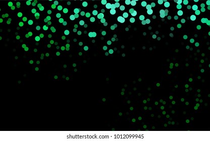Dark Green vector modern geometrical circle abstract background. Dotted texture template. Geometric pattern in halftone style with gradient. 